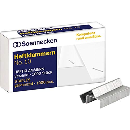 Soennecken Heftklammern 3495 Nr.10 verzinkt 1.000 St./Pack. von Soennecken