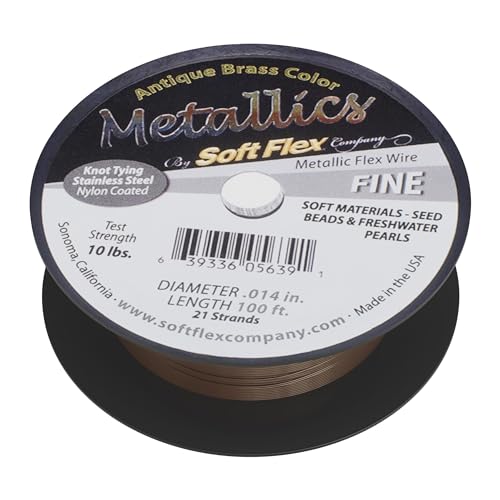 Soft Flex Beading Wire, Metallic Antique Brass, .014 Inch, 100 Feet by EuroTool von Soft Flex