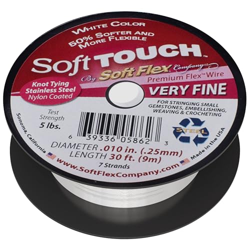 Soft Touch .01 Very Fine White Premium Flexible Beading Wire 30 Ft. by Soft Flex von Soft Flex