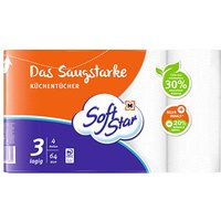 Soft Star Küchenrollen Das Saugstarke 3-lagig, 4 Rollen von Soft Star