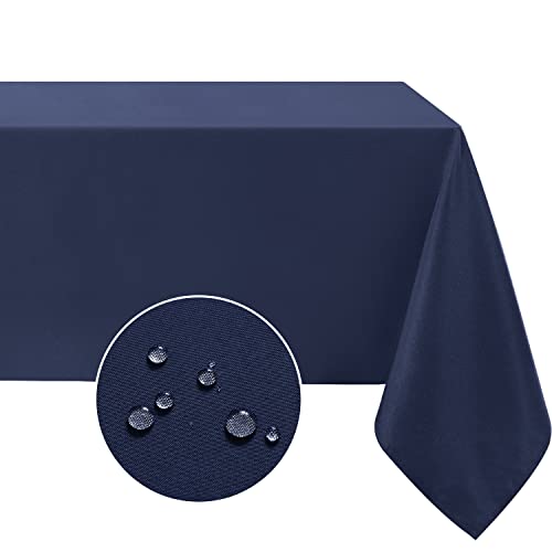 Softalker Blaue Tischdecke 140x180 cm Abwaschbare Rechteckig Tischdecke Wasserabweisend und Fleckschutz aus 210 GSM Polyester Tischtuch Klein Tischwäsche für Outdoor Holztisch Garten Geburtstag Party von Softalker