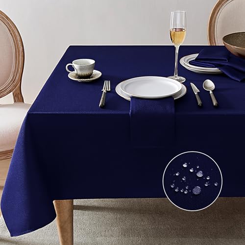 Softalker Outdoor Tischdecke Blau Rechteckig 140x240 cm Abwaschbare Jacquard Geometrischem Tischtuch Table Cloth für Gartentisch Campingtisch Wohnzimmertisch (210 GSM Washable Fleckschutz) von Softalker