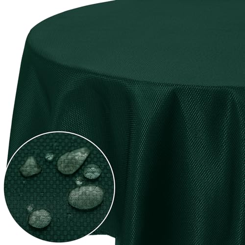 Softalker Runde Tischdecke Weihnachten 200 cm Durchmesser Grün Jacquard Geometrischem Tischdecken Wasserabweisende Tischtuch Table Cloth Dekoration Weihnachts, Silvester, Halloween, Oktoberfest von Softalker