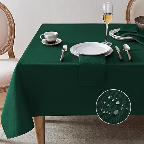 Softalker Tischdecke 140x240 Weihnachten Abwaschbare Jacquard Geometrischem Tischdecke Silvester Grün Tischtuch Rechteckig Tablecloth Weihnachtsdeko für Outdoor Gartentisch Wohnzimmertisch Couchtisch von Softalker