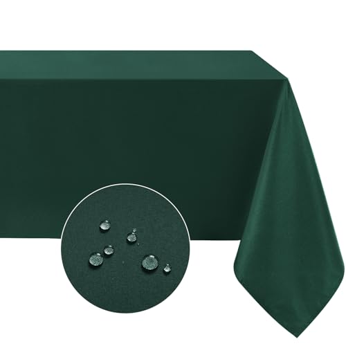 Softalker Tischdecke 80x80 cm Abwaschbare Grün Mitteldecke Deko Weihnachten Silvester Tischdecken Wasserabweisend und Fleckschutz aus 210 GSM Polyester Tischtuch Pflegeleicht für Geburtstags Party von Softalker