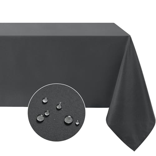 Softalker Tischdecke Mitteldecke 100x100 cm Abwaschbare Grau Outdoor Tischdecken Wasserabweisend und Fleckschutz Tischtuch Tischwäsche aus 210 GSM Polyester Tbale Cloth für Abendessen, Party, Festival von Softalker