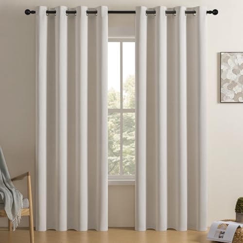 Softalker Verdunklungsvorhänge mit ösen Gardinen Wohnzimmer Kinderzimmer Gardine Beige 225 x 140 cm Abdunkelnde Vorhang Blickdicht Vorhänge Blackout Curtains für Fenster Schlafzimmer Wohnzimmer von Softalker