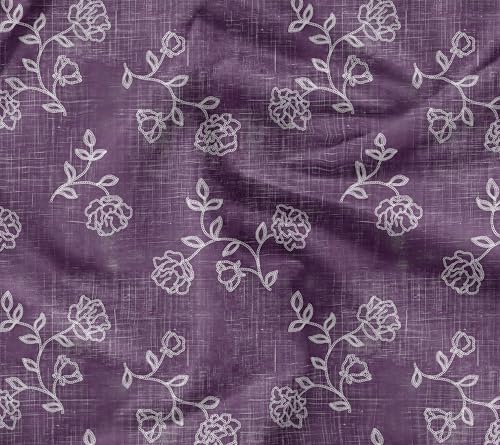 Soimoi Leichter Samtstoff - Rosa, Blumen- Druck, Ungesäumtes Material - 58" Breit, Perfekter Stoff Für Polster, Sofas, Stühle, Kissen Und Andere Einrichtungsprojekte, 1 Meter von Soimoi