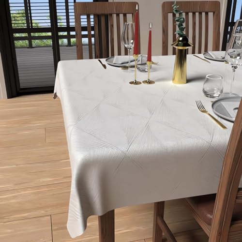 Soleil d'ocre, Tischdecke Rectangle Anti-Flecken 150x300 cm Luxury Blanc von Soleil d'ocre