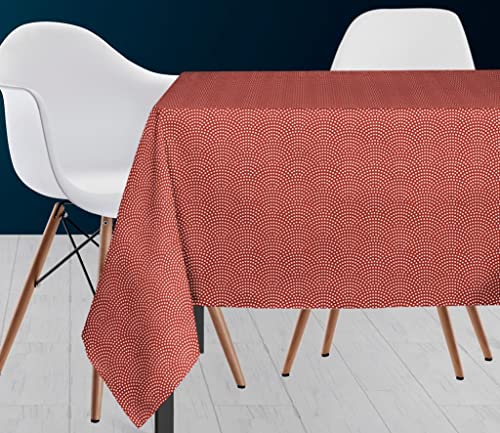 Soleil d'ocre Köder Nappe, Polyester, Rot, 140 x 240 cm von Soleil d'ocre