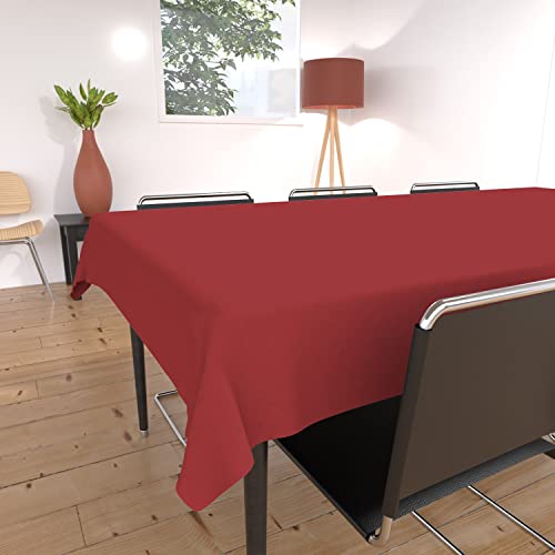 Soleil d'ocre Tischdecke mit Fleckschutz eckig 140x240 cm ALIX rot von Soleil d'ocre