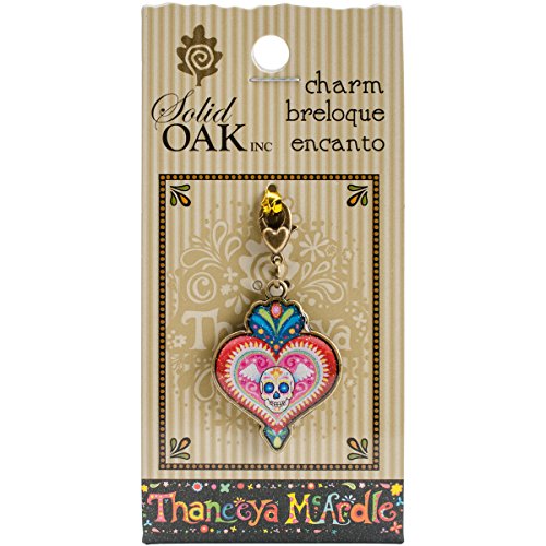 Solid Oak Eiche massiv thaneeya (R) LLC Acryl Charm geflügelten Sugar Skull Herz, Acryl, mehrfarbig, 3-teilig von Solid Oak