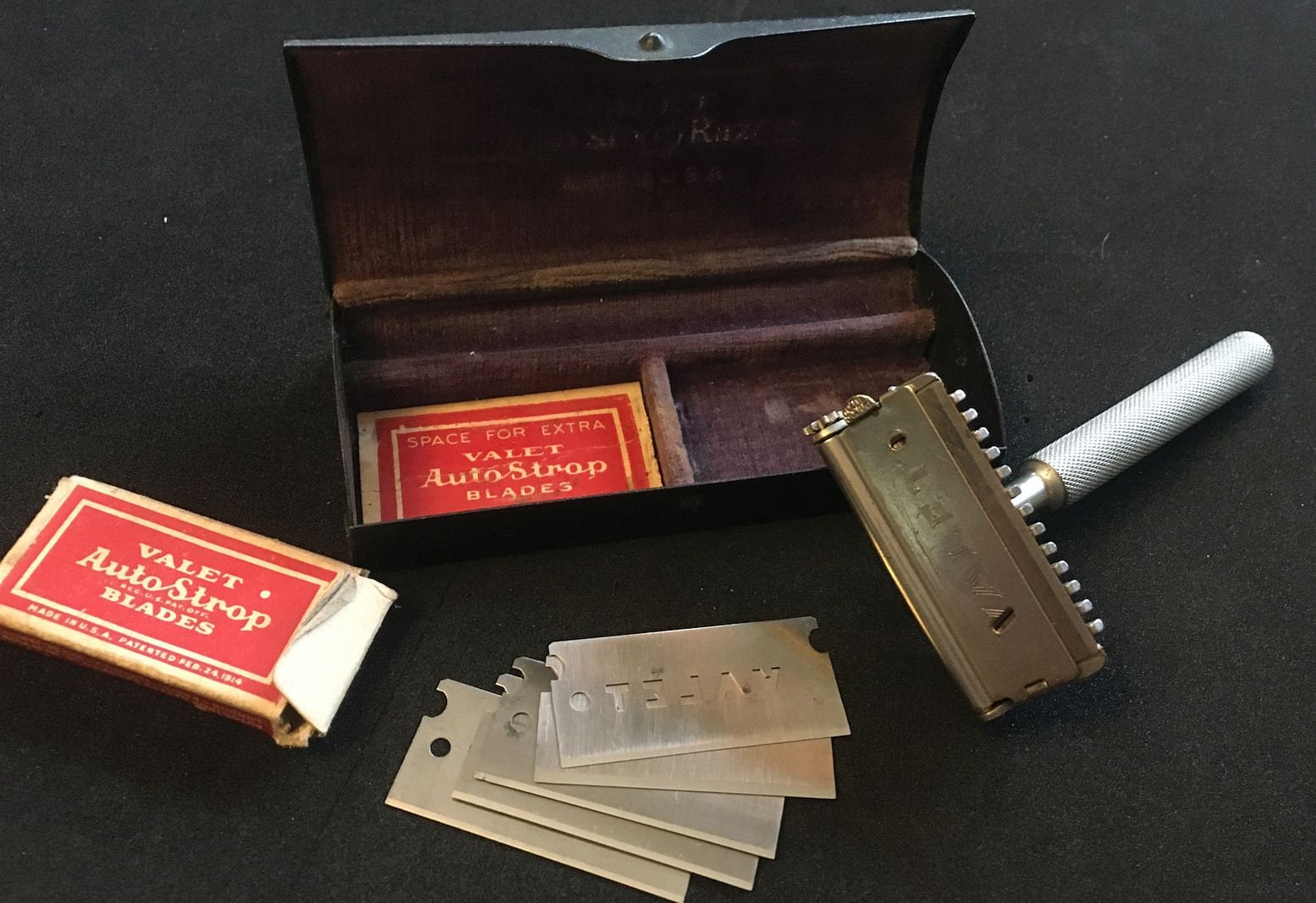 Vintage Valet Autostrop Se Safety Razor Rasierhobel Ca. 1910 in Original Metall Box von SolingerStahl