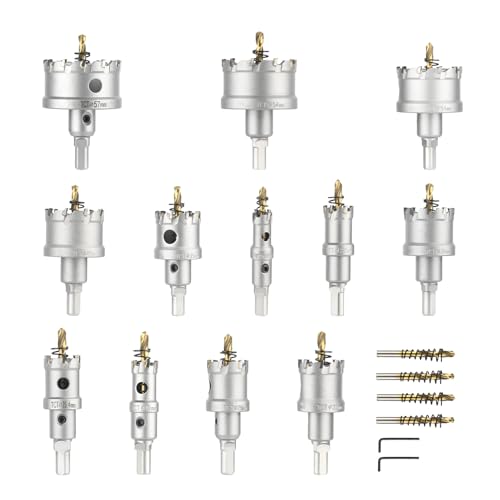 Sollar Lochsägen-Set für Hartmetall mit titanbeschichtetem Zentrierbohrer für Metall, Stahl (Aluminiumbox, 18-teilig) von Sollar