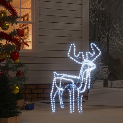 Somanki Weihnachtsbeleuchtung Rentier 192, Weihnachtsbeleuchtung Außen Figur, Weihnachten Rentier, Leuchtstäbe Für Den Balkon, Weihnachtsdekoration, Kaltweiß von Somanki