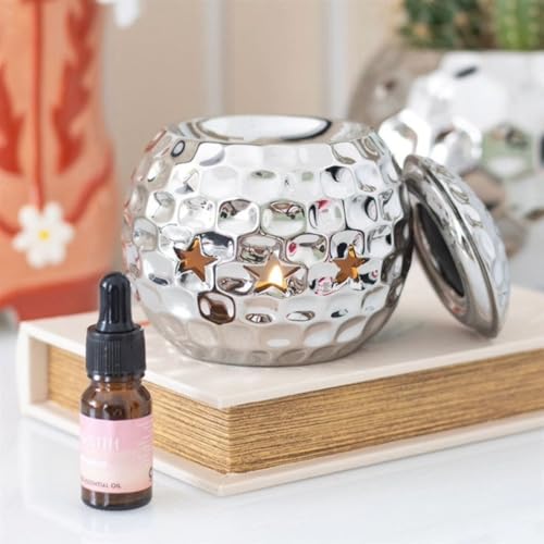 Silber Discokugel Ölbrenner - Retro Glitzer Aroma Diffusor für Wohnkultur, Wohnzimmer, Schlafzimmer und Partyräume - Schafft eine groovige Atmosphäre mit Duftöl und Lichtreflexion von Something Different Wholesale