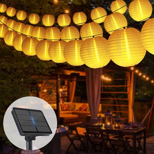 SonPen Solar Lichterkette Aussen Lampions Mit Upgrade Solarpanel,11M 30 LED Lichterkette Außen Solar,1050Mah 8 Modi Lampions Außen Wetterfest,Balkon Licht Deko Beleuchtung Solar Lichterkette Outdoor von SonPen