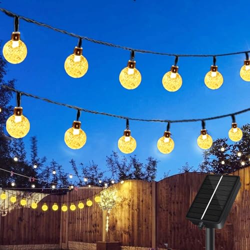 SonPen Solar Lichterkette Aussen Outdoor,12M 60 LED Lichterkette Außen Solar Wetterfest,8 Modi Garten Balkon Camping Beleuchtung Solar Lichterkette Kugeln, Solarlichterkette für Außen & Innen von SonPen