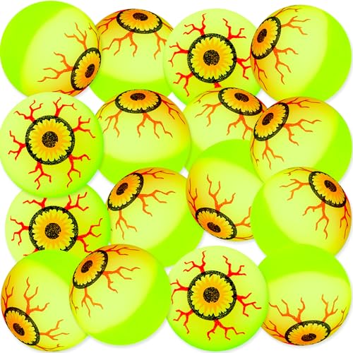 Sonarun 32 Stück 3,1 cm leuchtende Augäpfel Halloween High Bounce EyeBalls Kinder Glow Party Favors für Kinder Geschenktütenfüller Halloween Leckereien Gastgeschenke von Sonarun