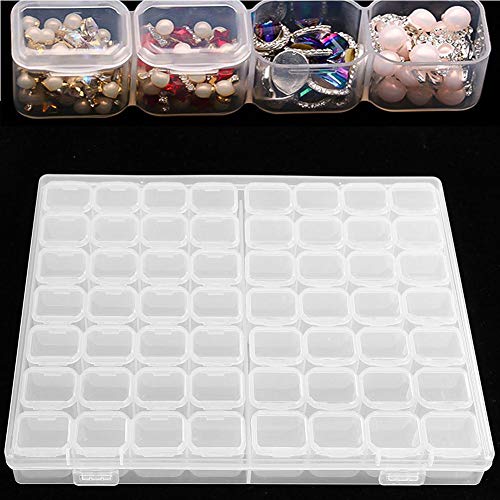 Sonew Transparent Sortierbox, 56 Slots Desktop Nagellack Kunst Aufbewahrungsbox Schmuck Zubehör Container Fall Unsichtbare Schnalle Design von Sonew