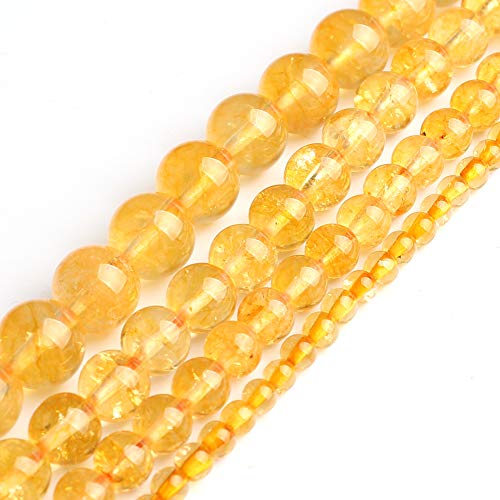 Love Beads 4 mm natürliche Citrin-Perlen für Schmuckherstellung, 38,1 cm Edelsteinperlen von Song Xi