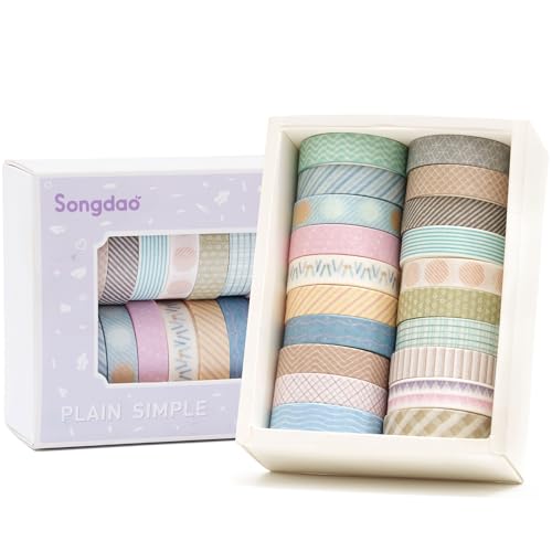 Songdao 20 Rollen Washi Tape Set Masking Tape Klebeband Bunt für Kinder, Scrapbooking zubehör, Bullet Journals, Bastel Planer, Handwerk und DIY (Style Two) von Songdao