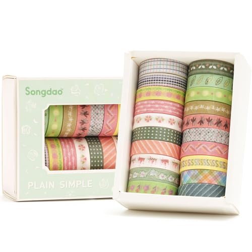 Songdao 20 Rollen Washi Tape Set Masking Tape Klebeband Bunt für Kinder, Scrapbooking zubehör, Bullet Journals, Bastel Planer, Handwerk und DIY (Style Five) von Songdao