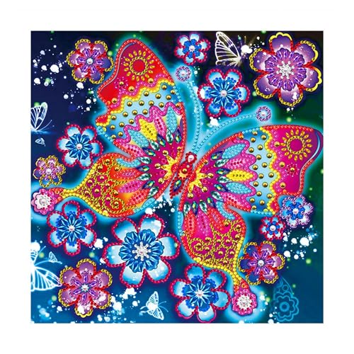 Songdao Leuchtend Diamond Painting Kinder, 5D DIY Set, Malen Nach Zahlen Diamant Mädchen Erwachsene, Diamant Bilder Arts Craft für Home Wand Decor (Butterfly) von Songdao