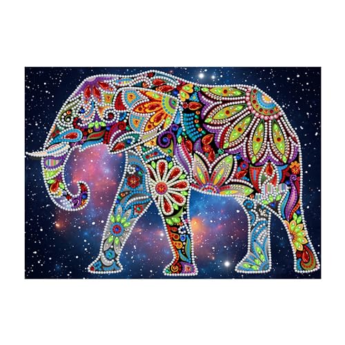 Songdao Leuchtend Diamond Painting Kinder, 5D DIY Set, Malen Nach Zahlen Diamant Mädchen Erwachsene, Diamant Bilder Arts Craft für Home Wand Decor (Elefant) von Songdao