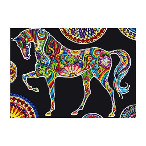 Songdao Leuchtend Diamond Painting Kinder, 5D DIY Set, Malen Nach Zahlen Diamant Mädchen Erwachsene, Diamant Bilder Arts Craft für Home Wand Decor (Horse) von Songdao