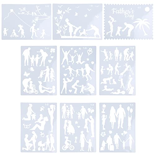 Multifunktionale Malschablonen, Familien, Vorlage, flexibel, für Möbel, Wand, Stoff, Kunstprojekt, 9 Stück, Tagebuch, Stein, Stein, wiederverwendbar, 9 Stück Multifunktionale Malschablonen, Familien, Vorlage, flexibel, für Möbel, Wand, Stoff, Kunstprojekt, 9 Stück, Tagebuch, Stein, Stein, wiederverwendbar, 9 Stück von Songelt