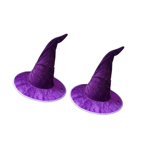 Songelt Gefalteter Hexenhut für Halloween-Party, Zaubererhüte mit bequemem Stoff und flexiblem Draht für längeres Tragen, 2 Stück goldfarbene Partyhüte Songelt Gefalteter Hexenhut für Halloween-Party, Zaubererhüte mit bequemem Stoff und flexiblem Draht für längeres Tragen, 2 Stück goldfarbene Partyhüte von Songelt