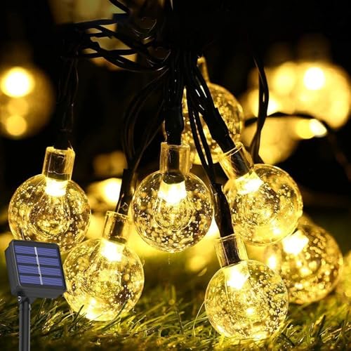 Lichterkette Außen Solar, 12M 100LED Solar Lichterkette Aussen, 8 Modi & IP65 Wasserdicht Outdoor Lichterkette Solar, Solarlichterkette für Garten, Pavillon,Terrasse,Balkon,Weihnachten Partys Warmweiß von Songlypian