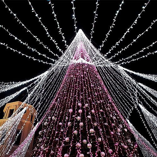 Sonnewelt lichterkette außen 100m 500LEDs lichterketten aussen mit Stecker fairy lights innen Lichtervorhang für Party Weihnachten Hochzeit Beleuchtung Zimmer Halloween Garten Deko Kaltweiß von Sonnewelt