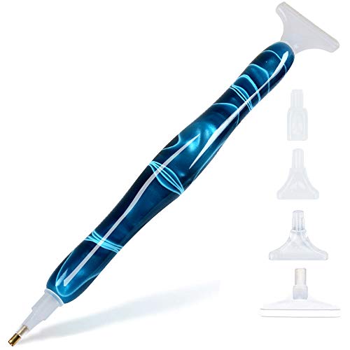 BiBeGoi DIY Diamant Malerei Stift Zubehör und Werkzeuge,Dunkelblau Harzstift 5D Diamond Painting Punkt Pen Art Applikator Stickerei,Gem Art Stift Juwel Wachs Picker Zubehör Nail von Sonsage