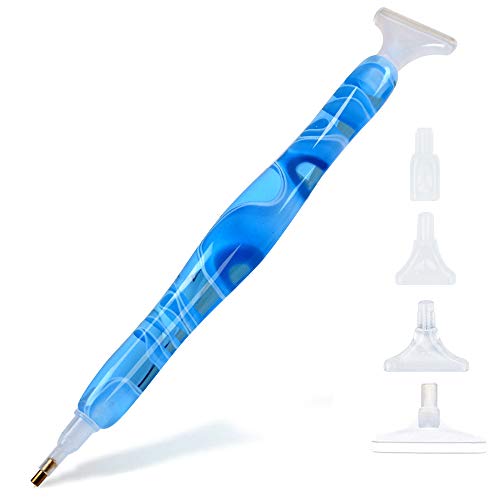 Sonsage DIY Diamant Malerei Stift Zubehör und Werkzeuge,Hellblau Harzstift 5D Diamond Painting Punkt Pen Art Applikator Stickerei,Gem Art Stift Juwel Wachs Picker Zubehör Nail von Sonsage