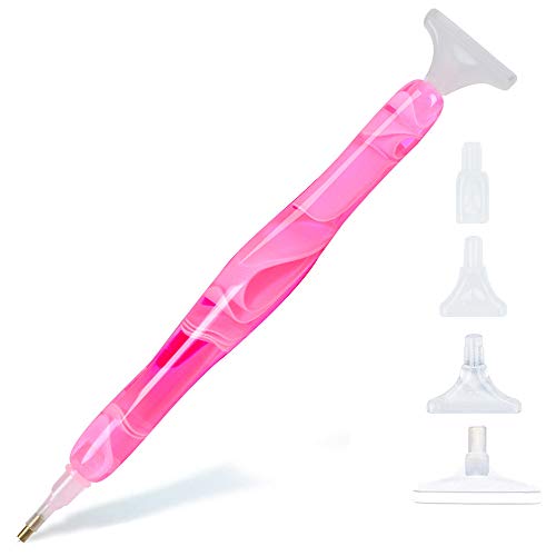 Sonsage DIY Diamant Malerei Stift Zubehör und Werkzeuge,Rosa Harzstift 5D Diamond Painting Punkt Pen Art Applikator Stickerei,Gem Art Stift Juwel Wachs Picker Zubehör Nail von Sonsage