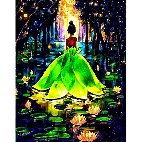 Sonsage Diamant Malerei Kits für Erwachsene, Prinzessin und Frosch Diamond Painting Art Bohren Kreuzstich Kristall Stickerei für Familienspiel, 5D Home Wanddekoration Geschenk 12 x16 Zoll… von Sonsage