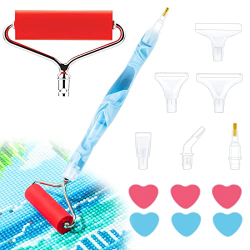 Sonsage Painting Resin Pen Only Hellblau 5D Ergonomic Diamond Art Roller Zubehör und Werkzeuge Set Dots Round Square Drill Wax Pens Holder Supplies von Sonsage