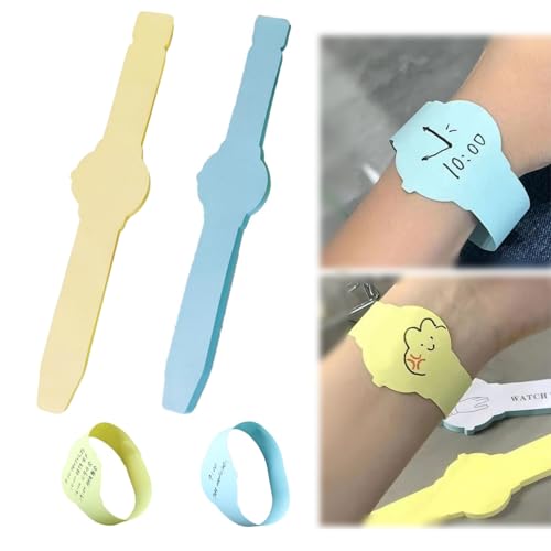 Sonwaha Haftnotizen, Armband Sticky Notes 210x40mm Notizzettel Klebend Klebezettel Klein 100 Stück Sticky Notes Haftnotizen Kinder Zum Markieren von Seiten für Erinnerung Checkliste(2 Farbe) von Sonwaha