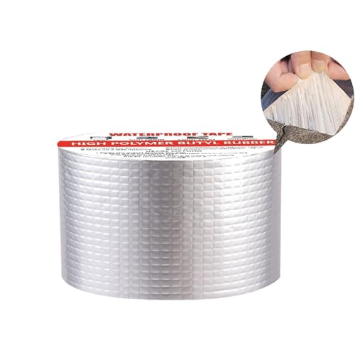 SopimusZ 5CM*5M Wasserdichtes Klebeband Dichtungsband Selbstklebend, Dichtband dusche,Butylkautschuk ​Aluminiumfolie dichtband,für Dachleckage, Oberflächenriss, Fensterbankspalt, Rohrbruch von SopimusZ