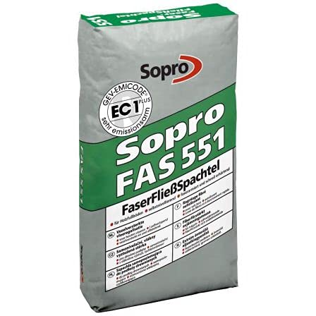 Sopro FaserFließSpachtel FAS 551 | 25 kg/Sack | selbstnivellierende, pumpfähige, flexible Fließspachtelmasse von Sopro