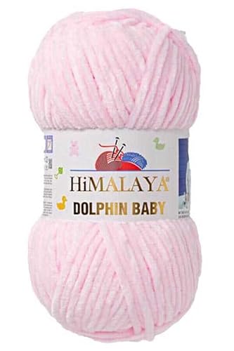 2 Knäuel/Strang Himalaya Dolphin Babygarn, jeder Strang 100 g, 120 m, superdickes Polyester-Deckengarn, Samtgarn, Amigurumi-Garn (80303 Babyrosa) von Sorenta