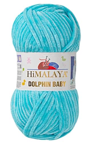 2 Knäuel/Strang Himalaya Dolphin Babygarn, jeder Strang 100 g, 120 m, superdickes Polyester-Deckengarn, Samtgarn, Amigurumi-Garn (80335 Mint) von Sorenta