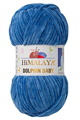 2 Knäuel/Strang Himalaya Dolphin Babygarn, jeder Strang 100 g, 120 m, superdickes Polyester-Deckengarn, Samtgarn, Amigurumi-Garn (80341 Petrol) von Sorenta