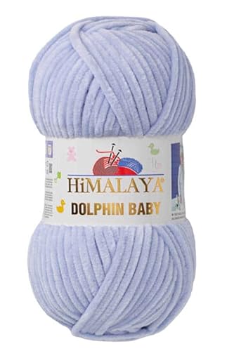 2 Knäuel/Strang Himalaya Dolphin Babygarn, jeder Strang 100 g, 120 m, superdickes Polyester-Deckengarn, Samtgarn, Amigurumi-Garn (80344 Graublau) von Sorenta