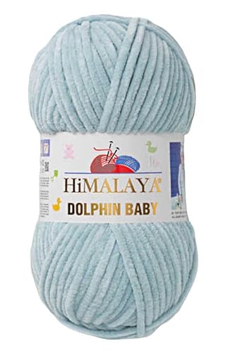 2 Knäuel/Strang Himalaya Dolphin Babygarn, jeder Strang 100 g, 120 m, superdickes Polyester-Deckengarn, Samtgarn, Amigurumi-Garn (80347 Pastellmint) von Sorenta