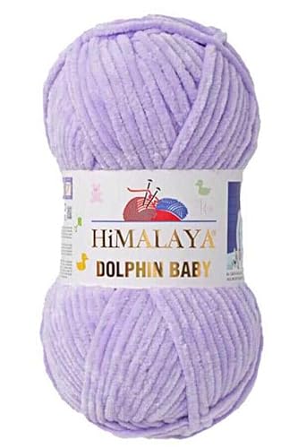 5 Knäuel/Strang Himalaya Dolphin Babygarn, jeder Strang 100 g, 120 m, superdickes Polyester-Deckengarn, Samtgarn, Amigurumi-Garn (80305 Hellviolett) von Sorenta