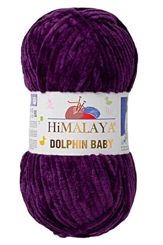 5 Knäuel/Strang Himalaya Dolphin Babygarn, jeder Strang 100 g, 120 m, superdickes Polyester-Deckengarn, Samtgarn, Amigurumi-Garn (80328 Dunkelviolett) von Sorenta