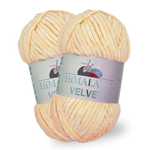 Himalaya Samt-Chenille-Garn, 1 Knäuel, 100 g, 120 m, luxuriöse Chenille, weiche Samtwolle für Zubehör, Kleidung, Decken, Amigurumi, 90033 von Sorenta